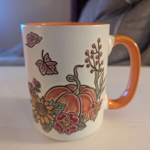 Eli & Ana Fall Thanksgiving Pumpkin Floral Ceramic Mug Cup Single